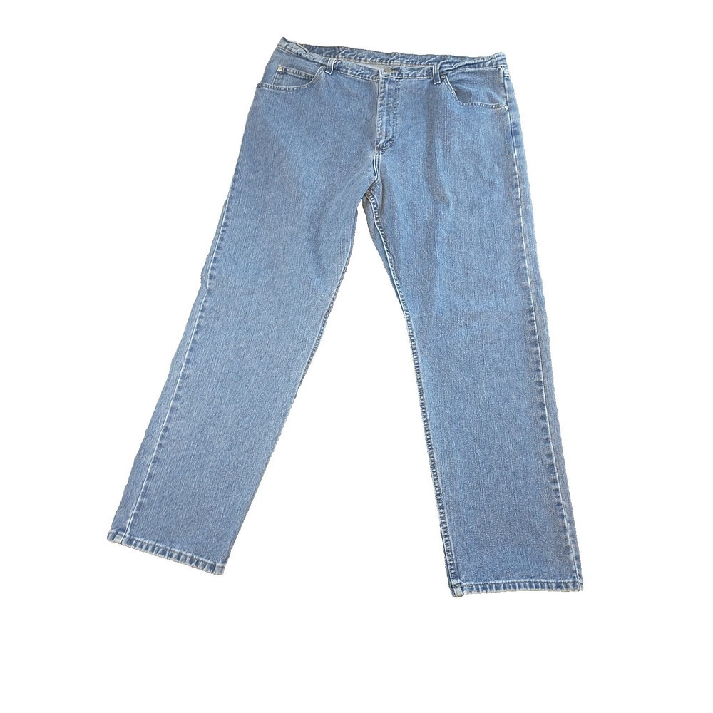 Wrangler Authentic Jeans Mens 40x31 Blue Medium Wash Straight Leg Denim 97601VR